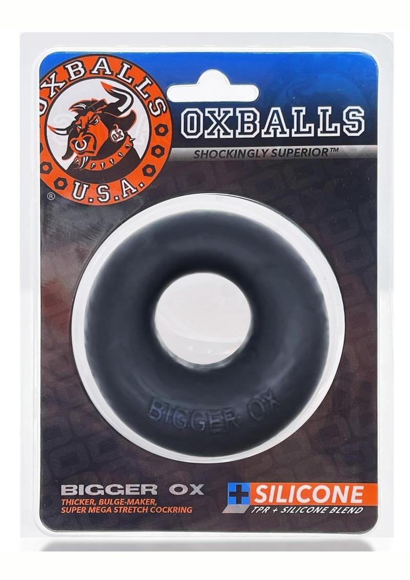 Oxballs Bigger Ox Silicone Cock Ring - Black/Black Ice