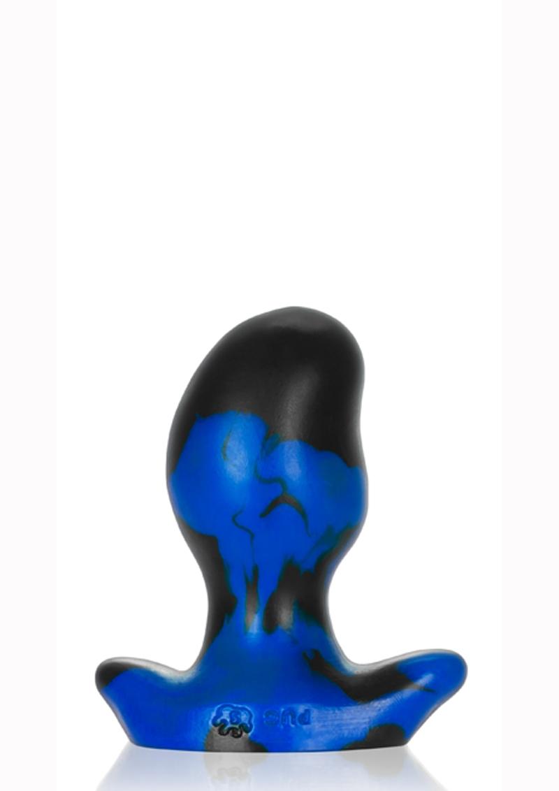 Oxballs Ergo Silicone Butt Plug - Black/Blue/Police Blue Swirl - Small