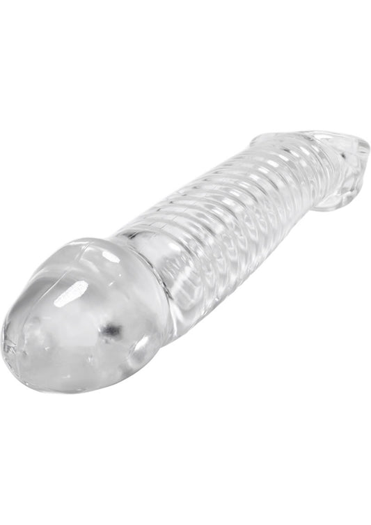 Oxballs Muscle Textured Cock Sheath Penis Extender - Clear - 9.25in