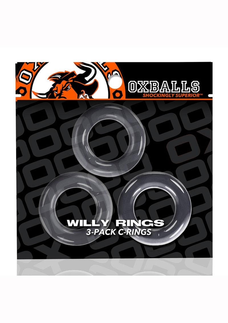 Oxballs Willy Rings Cock Rings - Clear - 3 Pack