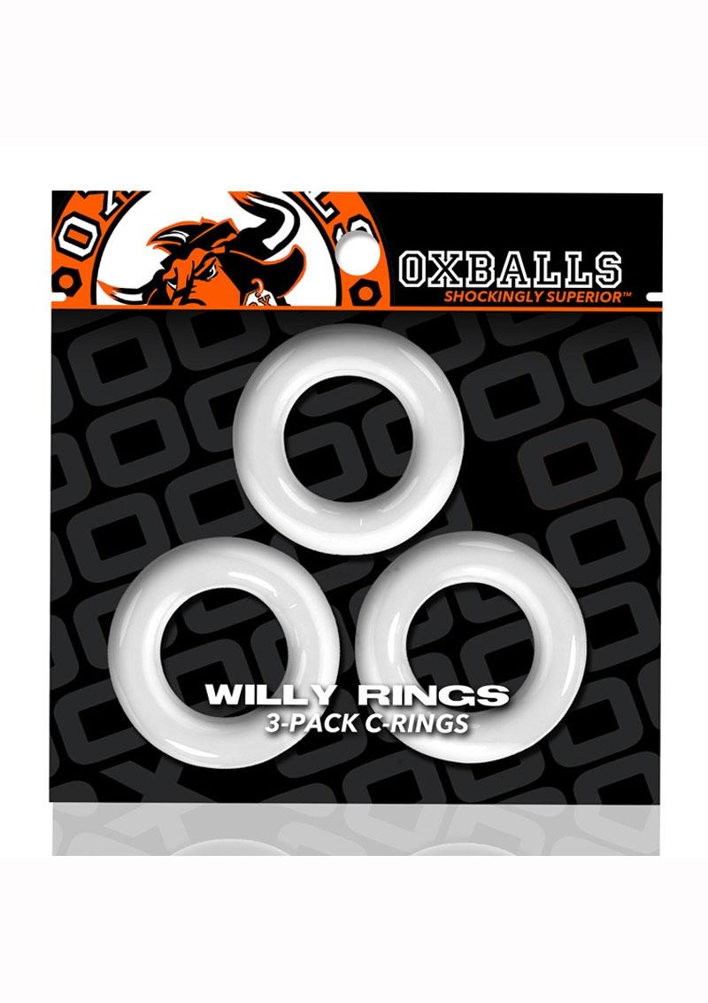 Oxballs Willy Rings Cock Rings - White - 3 Pack