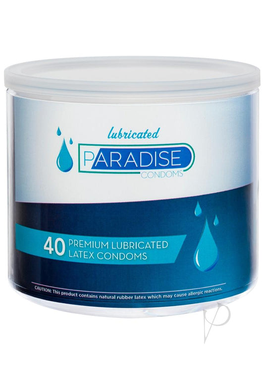 Paradise Premium 40 Lubricated Latex Condoms - Bowl