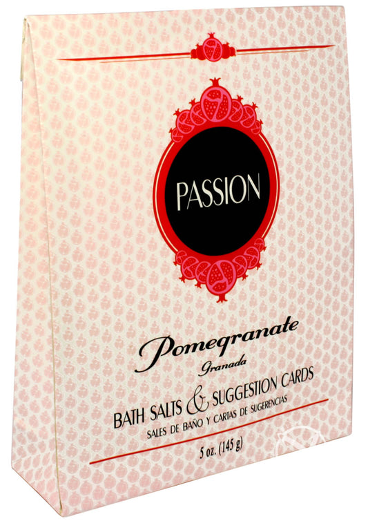 Passion Bath Set - Pomegranate Scented Bath Salts with Suggestion Cards