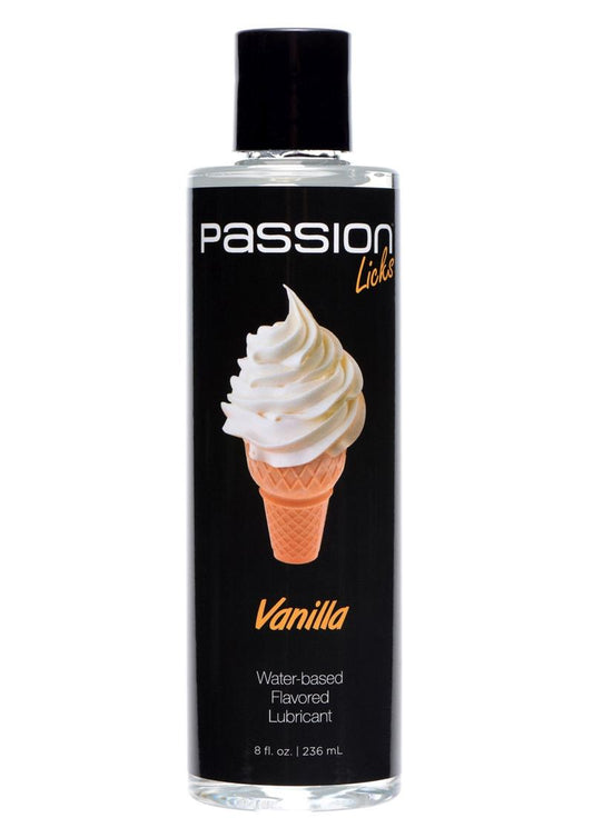 Passion Licks Vanilla Water Based Flavored Lubricant - 8oz