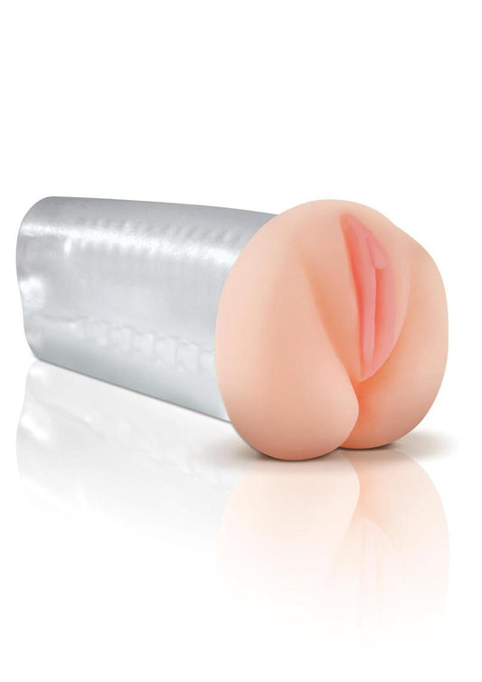 Pipedream Extreme Toyz Deluxe See-Thru Stroker Masturbator - Pussy and Butt - Clear/Pink