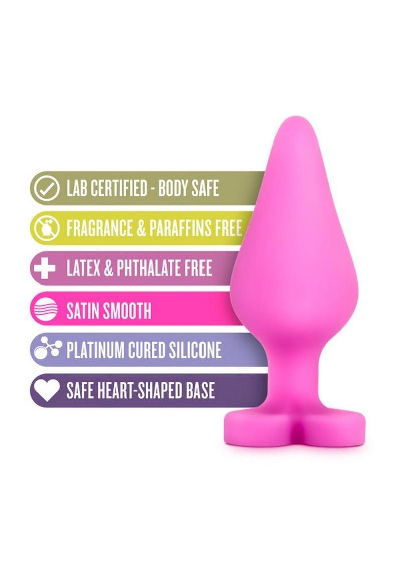 Play with Me Naughty Candy Heart Be Mine Silicone Butt Plug