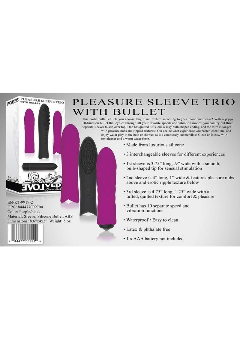 Pleasure Silicone Sleeve Trio with Bullet Kit