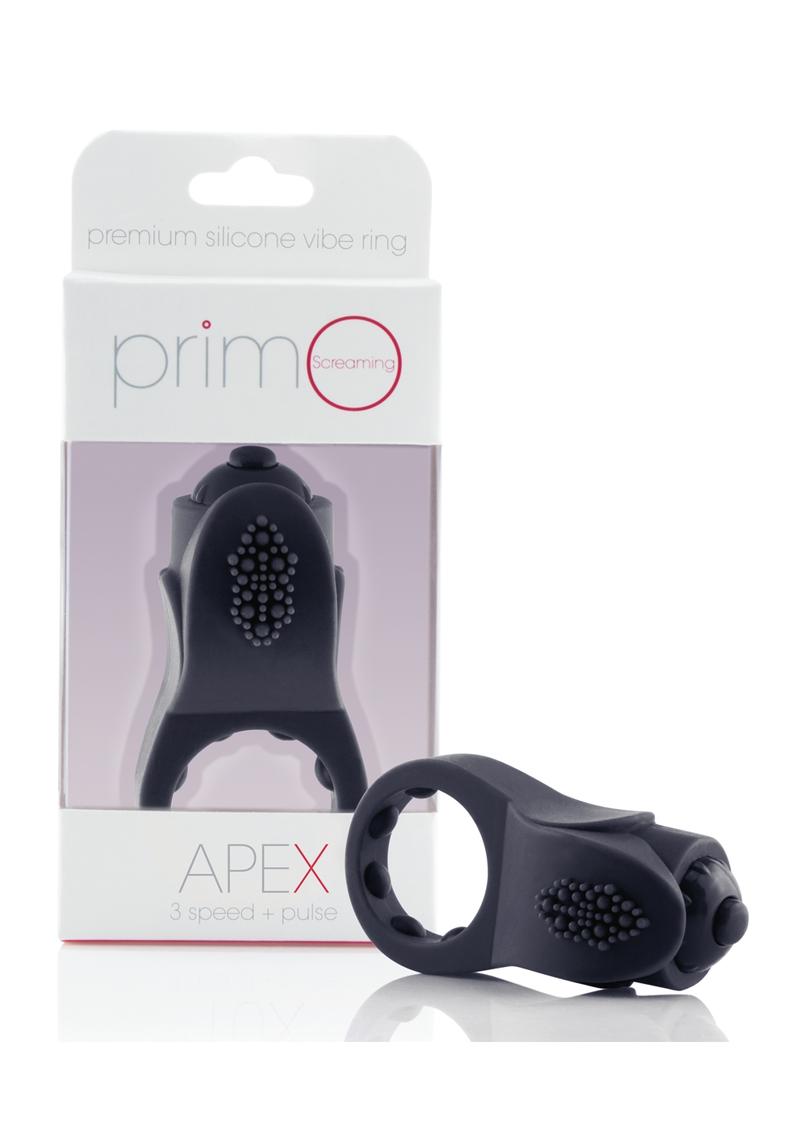 Primo Apex Silicone Vibrating Ring - Black