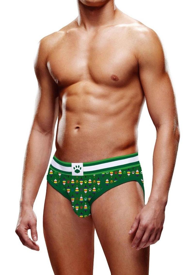 Prowler Christmas Tree Brief - Green/Multicolor/Rainbow - XLarge