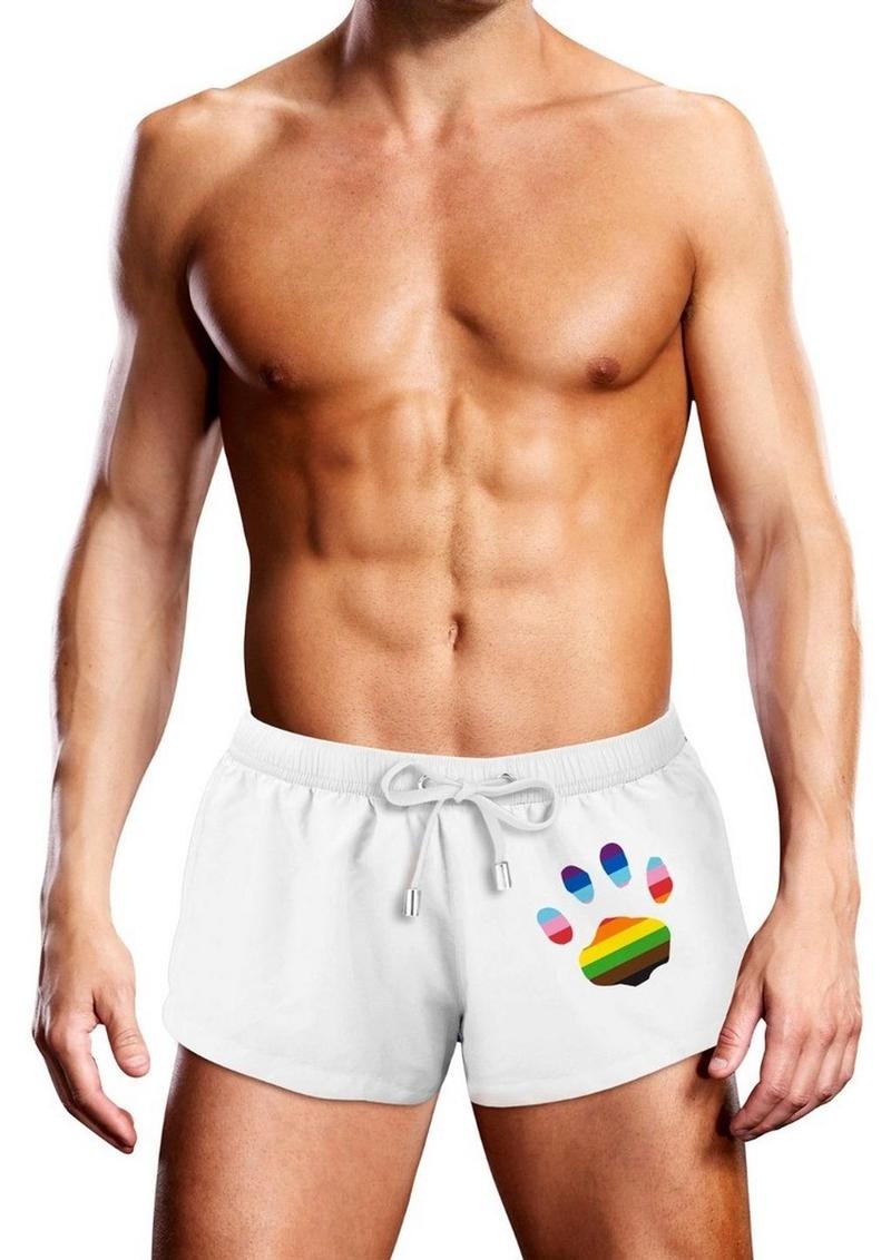 Prowler Oversized Paw Swimming Trunk - Multicolor/Rainbow/White - Small