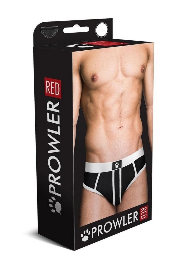 Prowler Red Ass-Less Brief - Black/White - Large