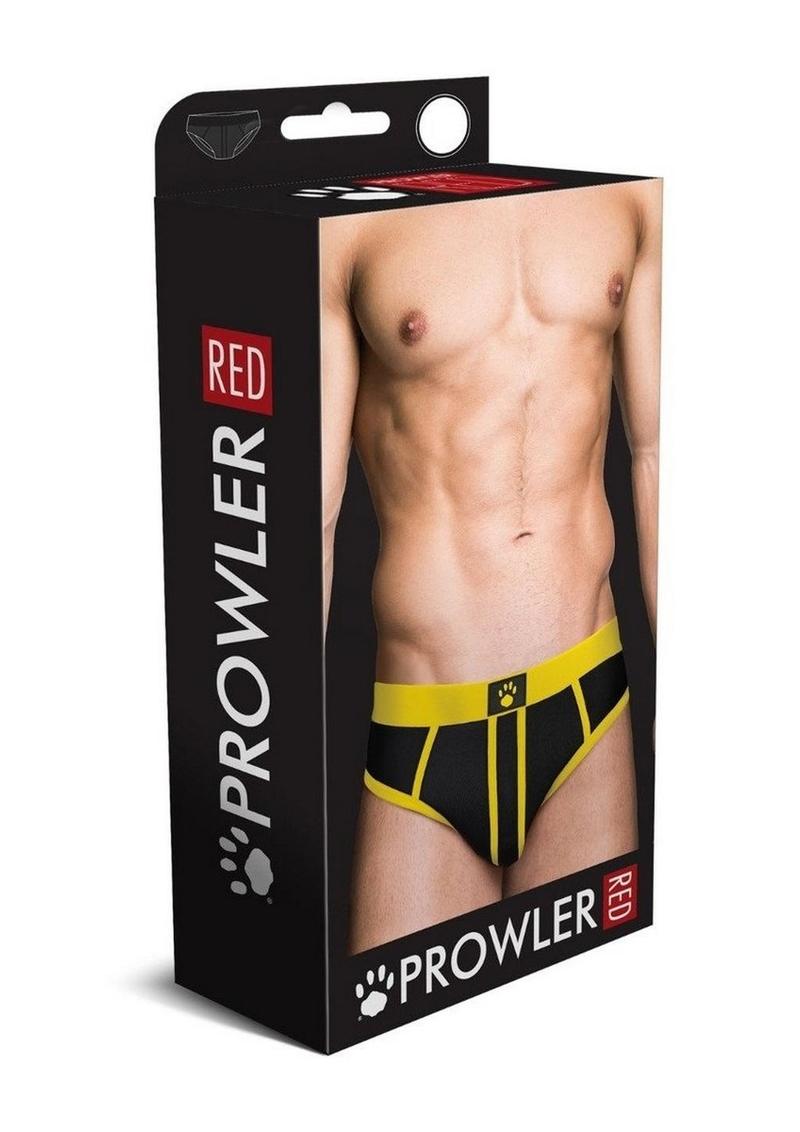 Prowler Red Ass-Less Brief - Black/Yellow - Medium