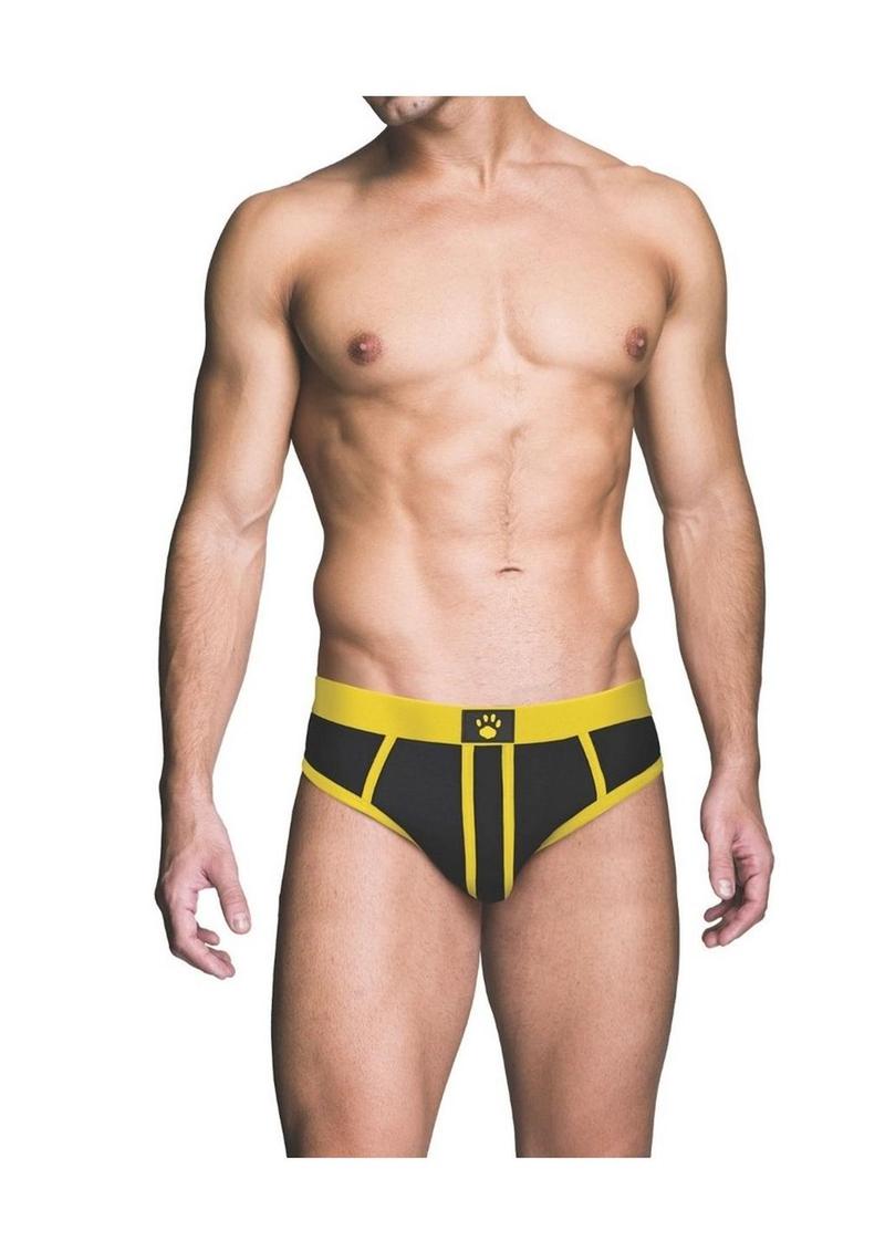 Prowler Red Ass-Less Brief - Black/Yellow - Small