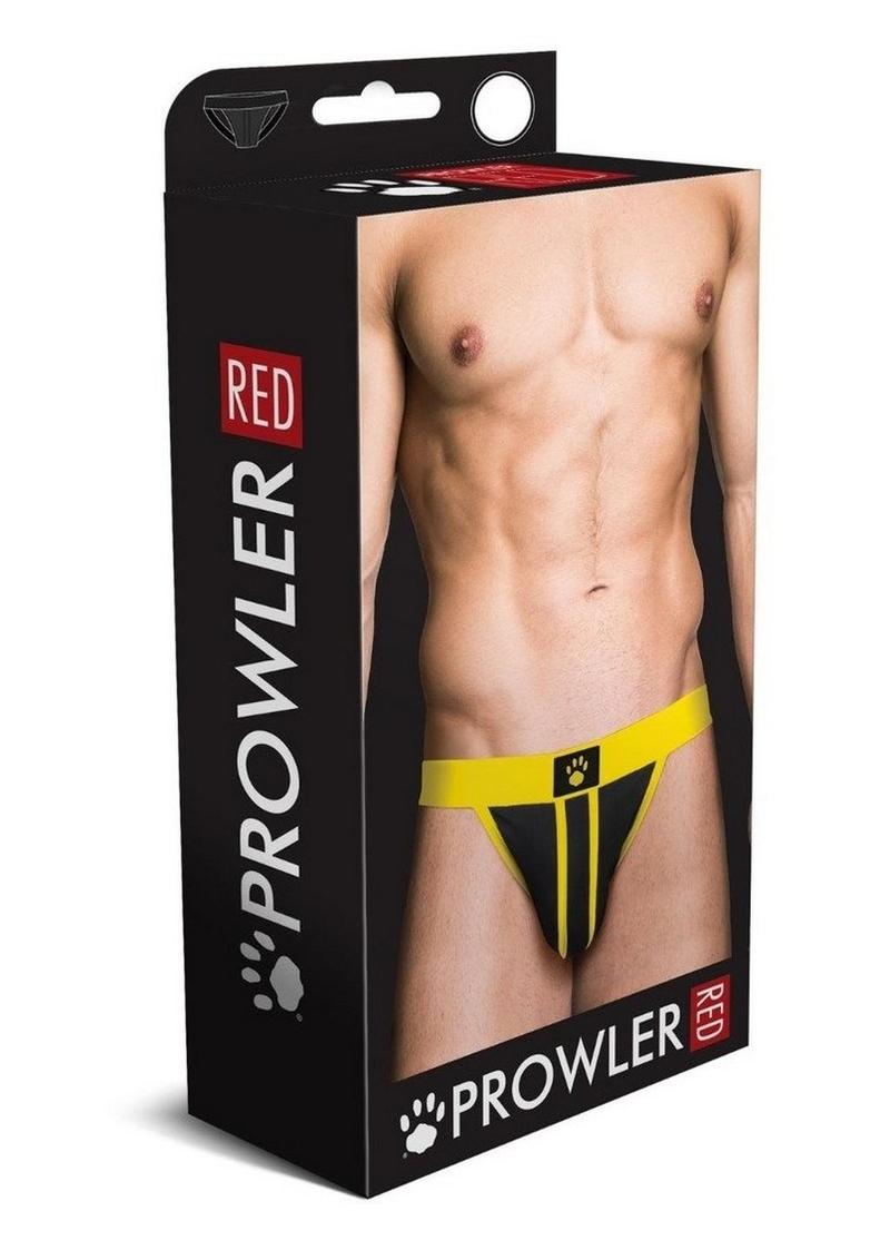 Prowler Red Ass-Less Jock - Black/Yellow - Large