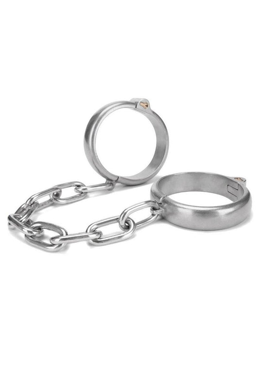 Prowler Red Heavy Duty Metal Ankle Cuffs - Stainless - Silver/Steel