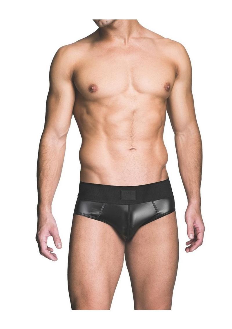 Prowler Red Wetlook Ass-Less Brief - Black - Small