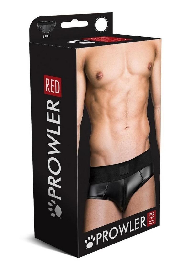 Prowler Red Wetlook Brief - Black - Large