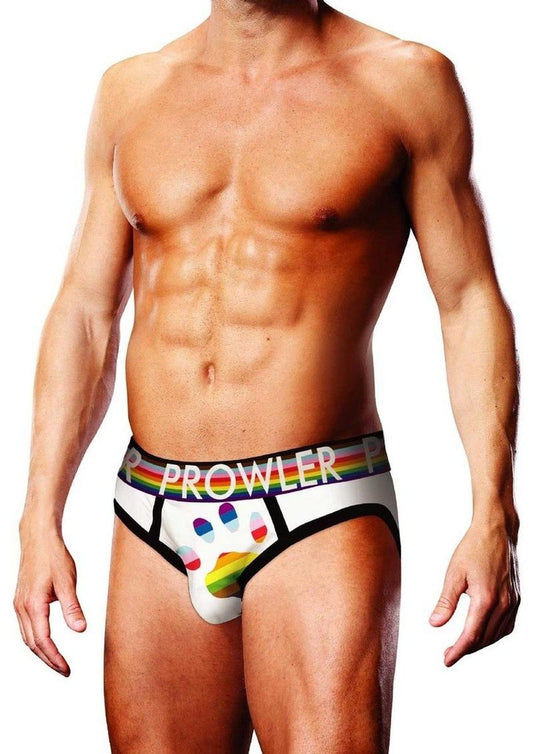 Prowler White Oversized Paw Brief - Multicolor/Rainbow/White - Small