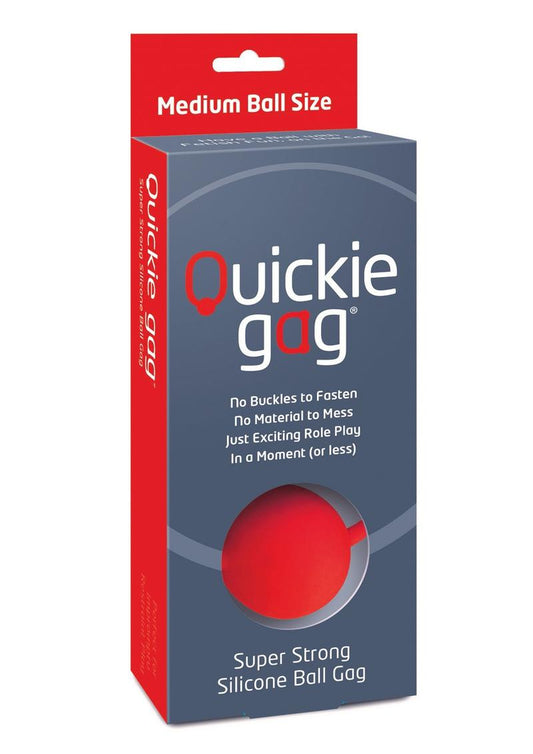 Quickie Gag Silicone Ball Gag Bondage - Red