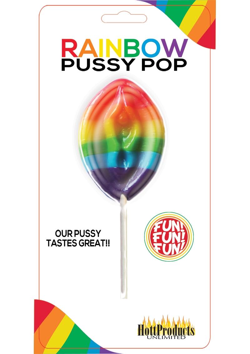 Rainbow Pussy Pops Candy Fruity Flavor - Multicolor