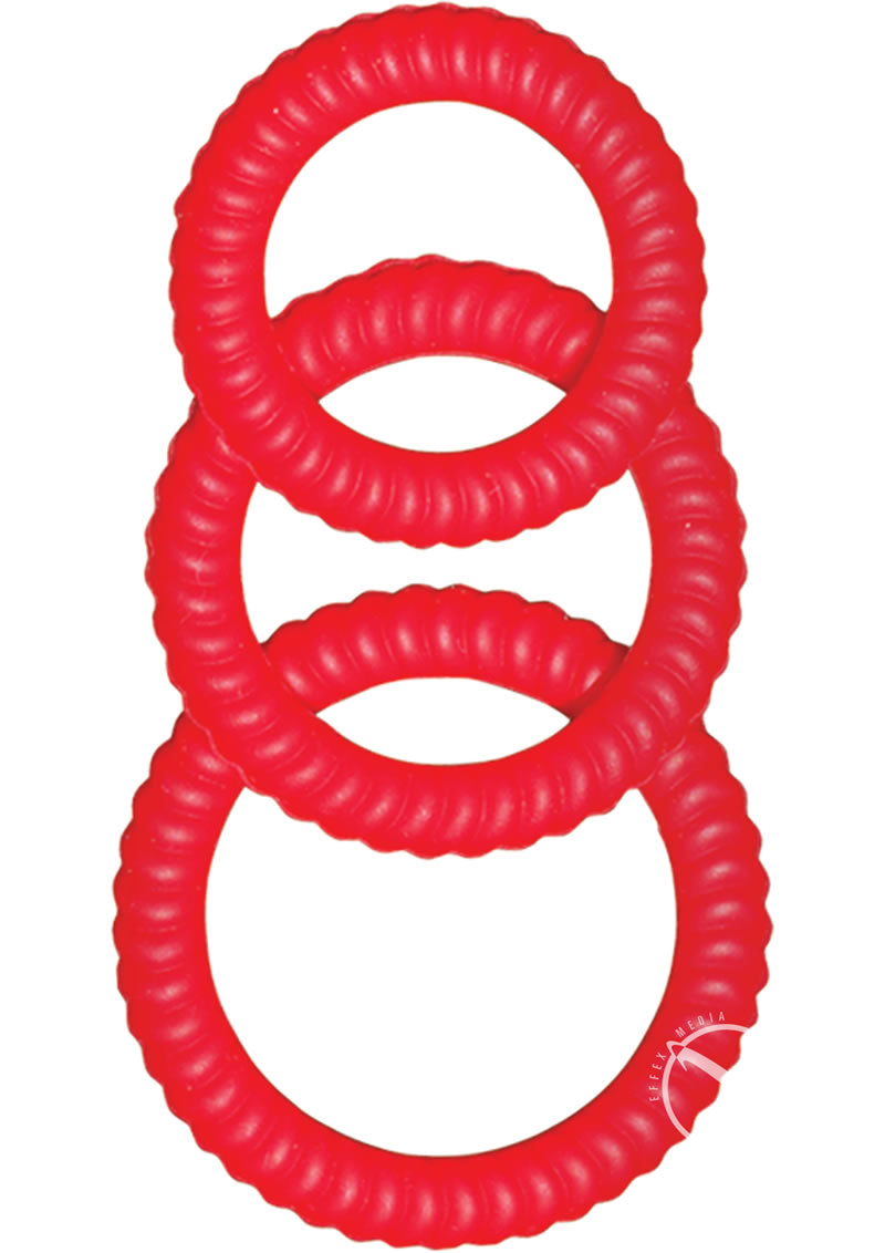 Ram Ultra Cocksweller Silicone Cock Rings - Red