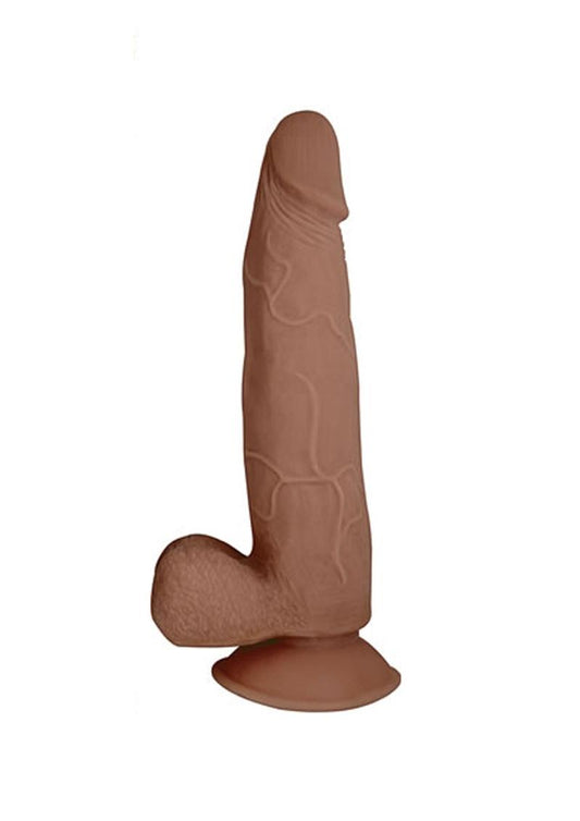 Realcocks Dual Layered #5 Bendable Dildo Thin Tip - Brown/Caramel - 8in