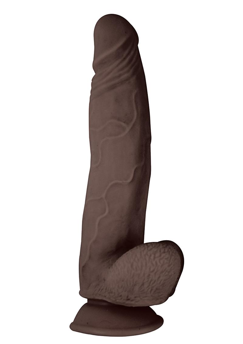 Realcocks Dual Layered #6 Bendable Dildo Curved - Brown/Chocolate - 8in