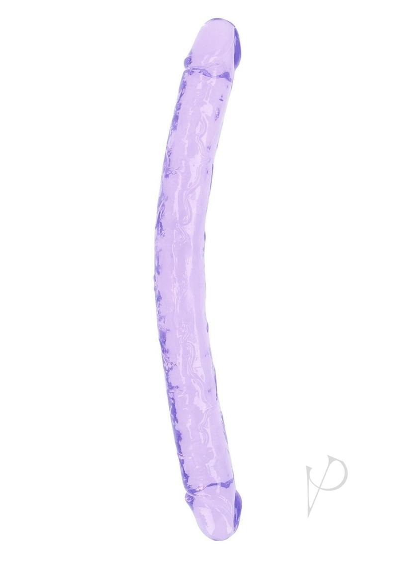 Realrock Crystal Clear Double Dong - Purple - 18in