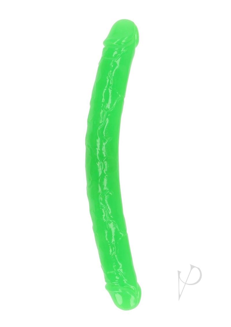 Realrock Double Dong Glow In The Dark Dildo - Green - 15in