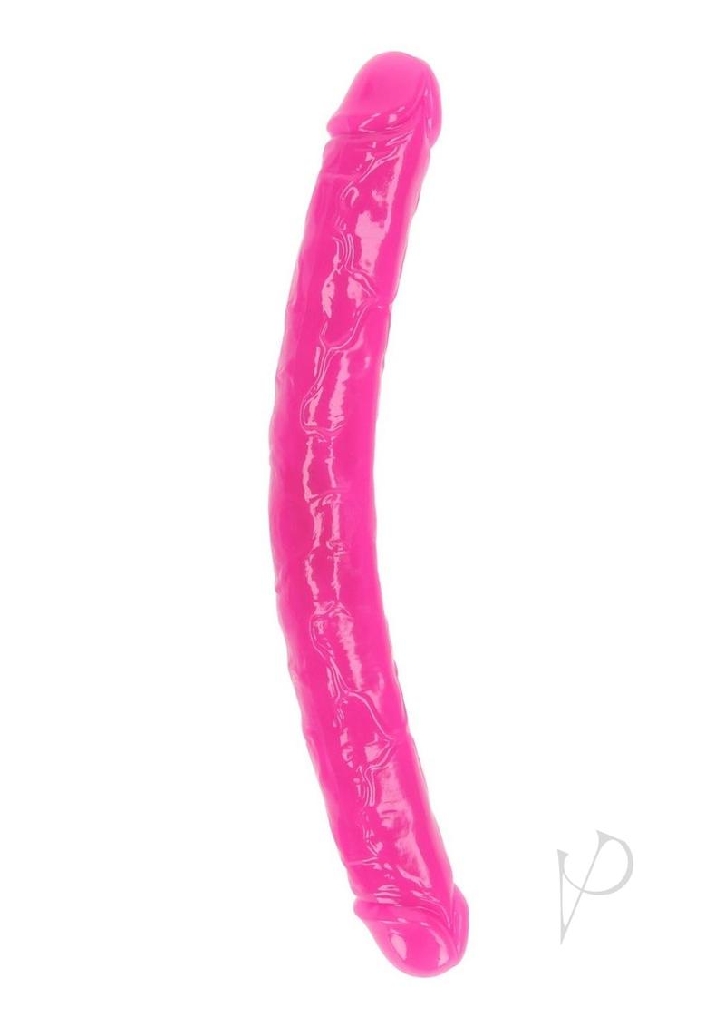 Realrock Double Dong Glow In The Dark Dildo - Pink - 15in