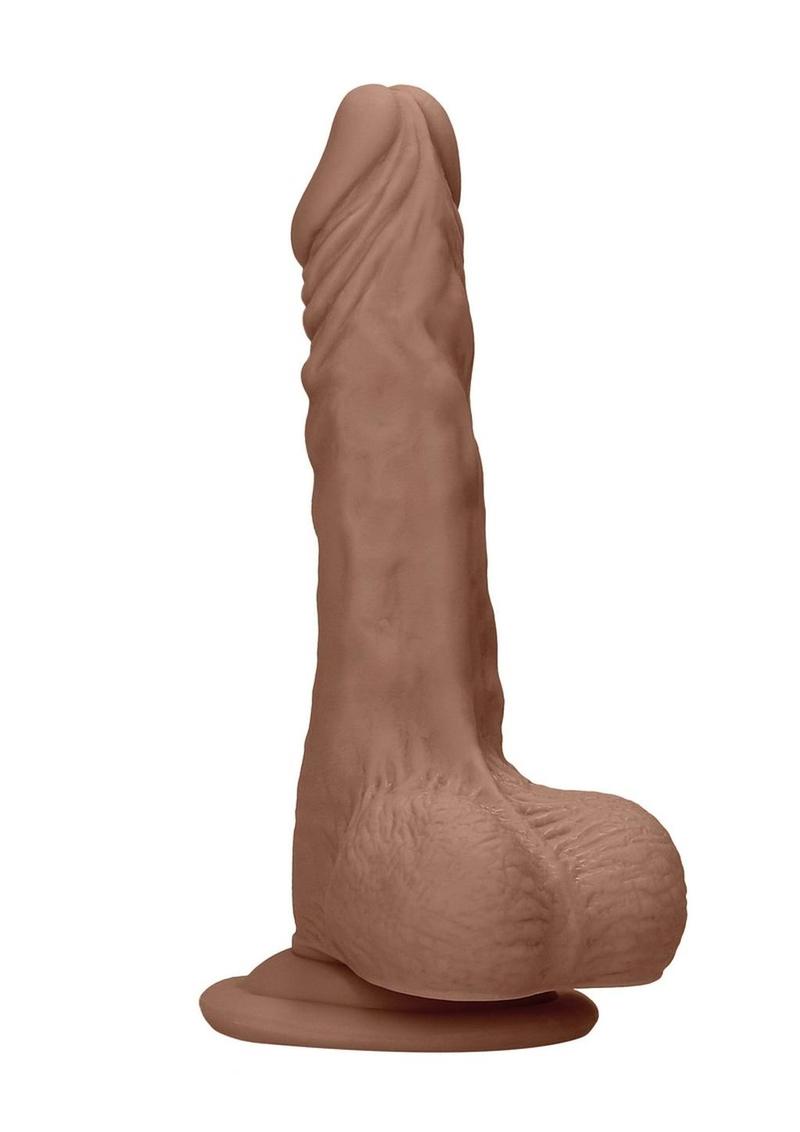 Realrock Skin Realistic Dildo with Balls - Caramel - 7in