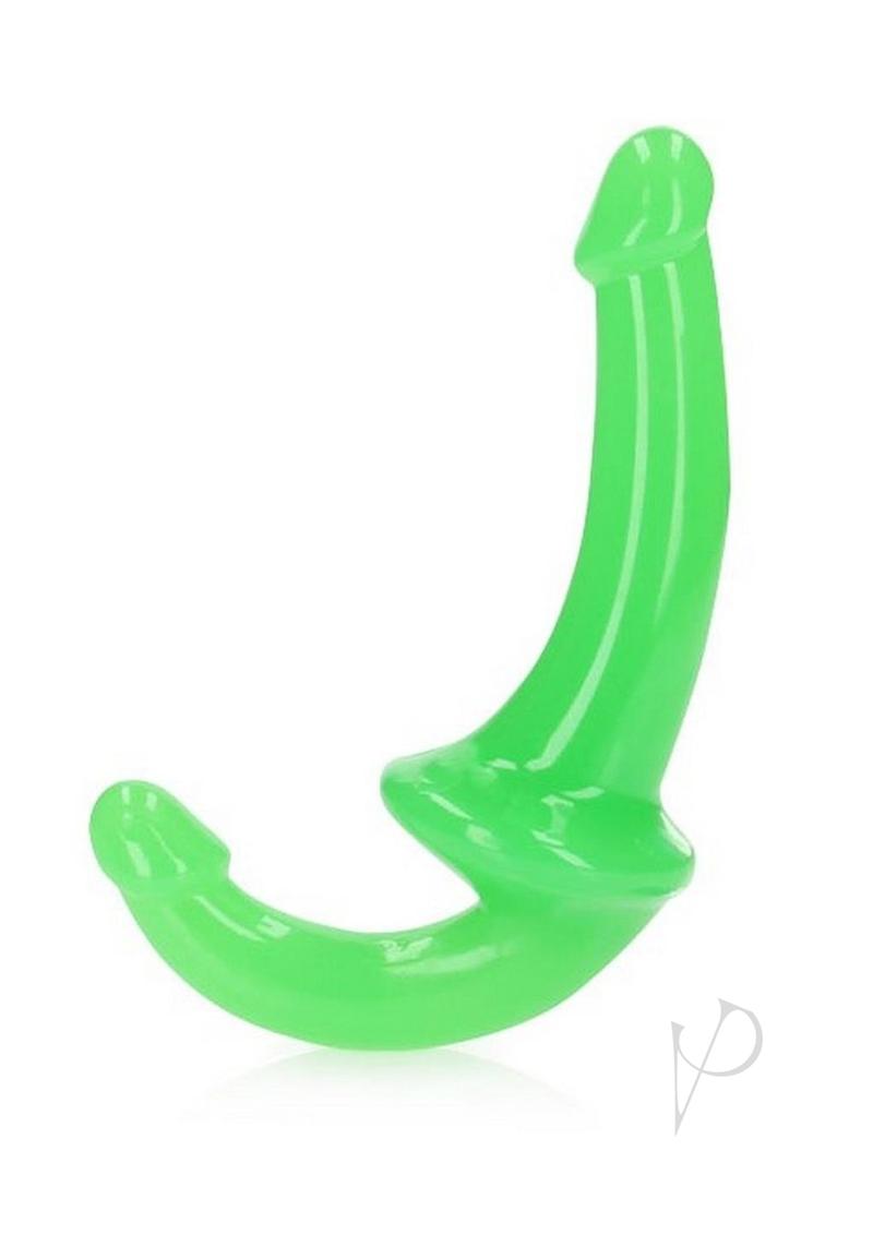 Realrock Strapless Strap-On Glow In The Dark Dildo - Green - 6in