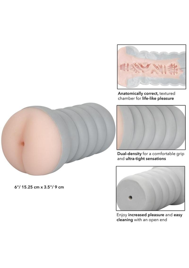 Ribbed Gripper Dual Density Textured Masturbator - Ass