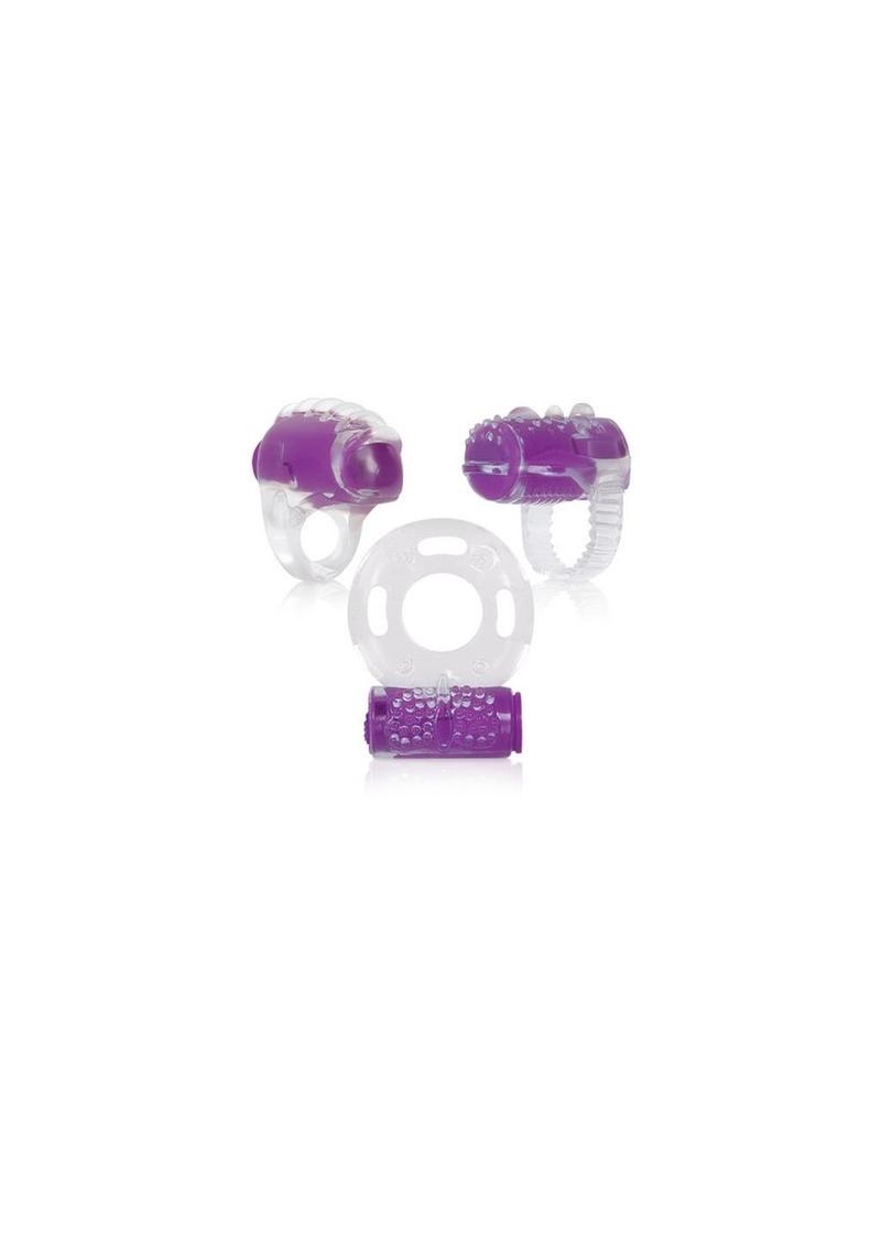 Ring True Cock Ring - Clear/Purple - Set