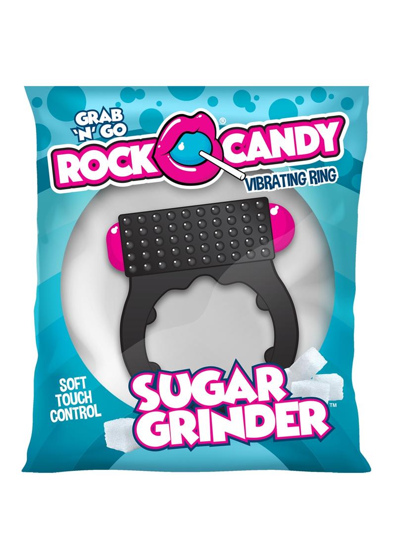 Rock Candy Sugar Grinder Vibrating Cock Ring - Black