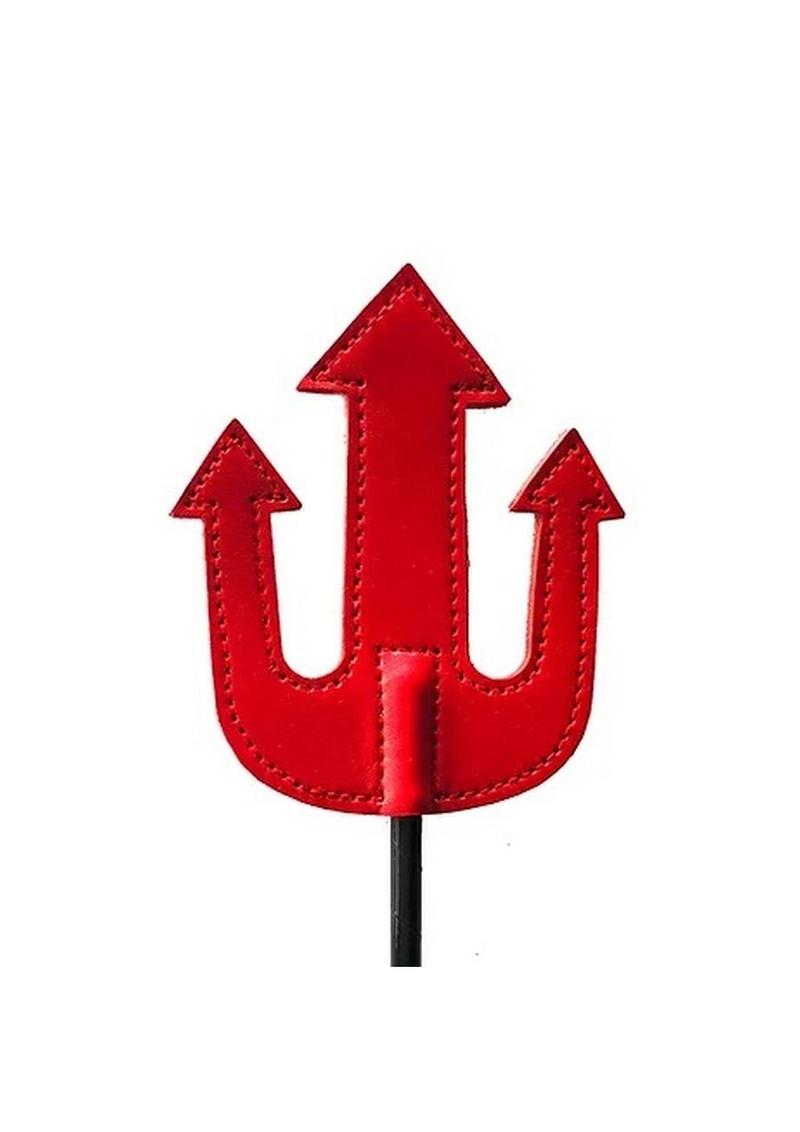 Rouge Devil Leather Riding Crop - Black/Red