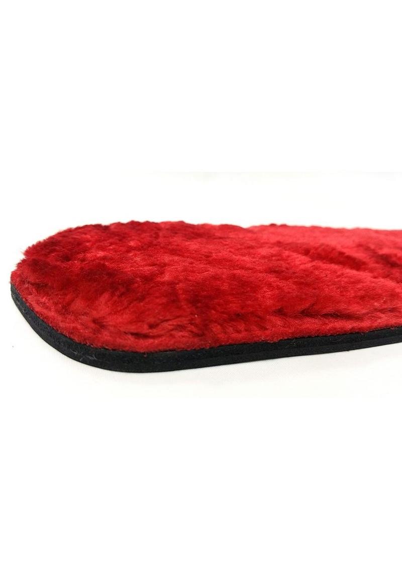 Rouge Leather Paddle with Faux Fur - Black/Red