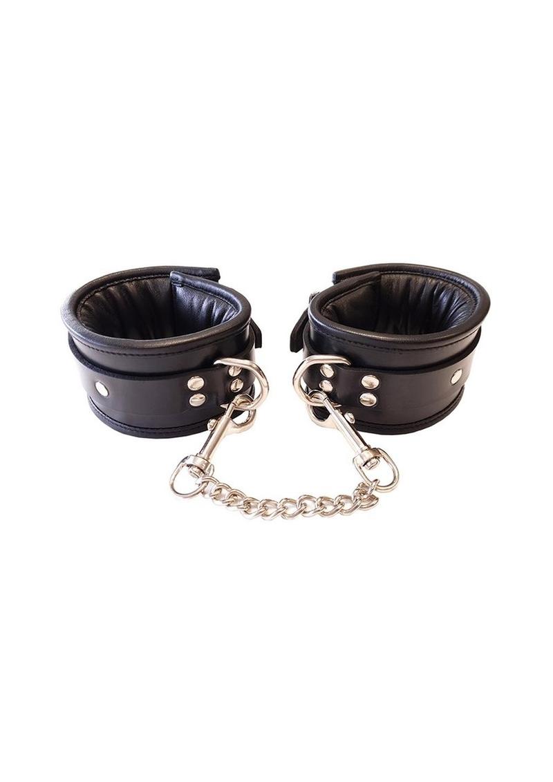 Rouge Padded Leather Adjustable Ankle Cuffs
