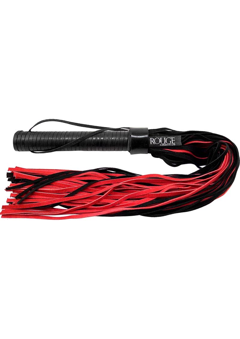 Rouge Suede Flogger with Leather Handle - Black/Red