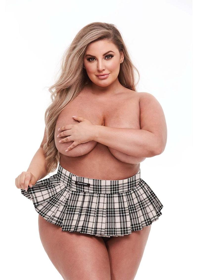 Schoolgirl Skirt - Camel - Plus Size/Queen