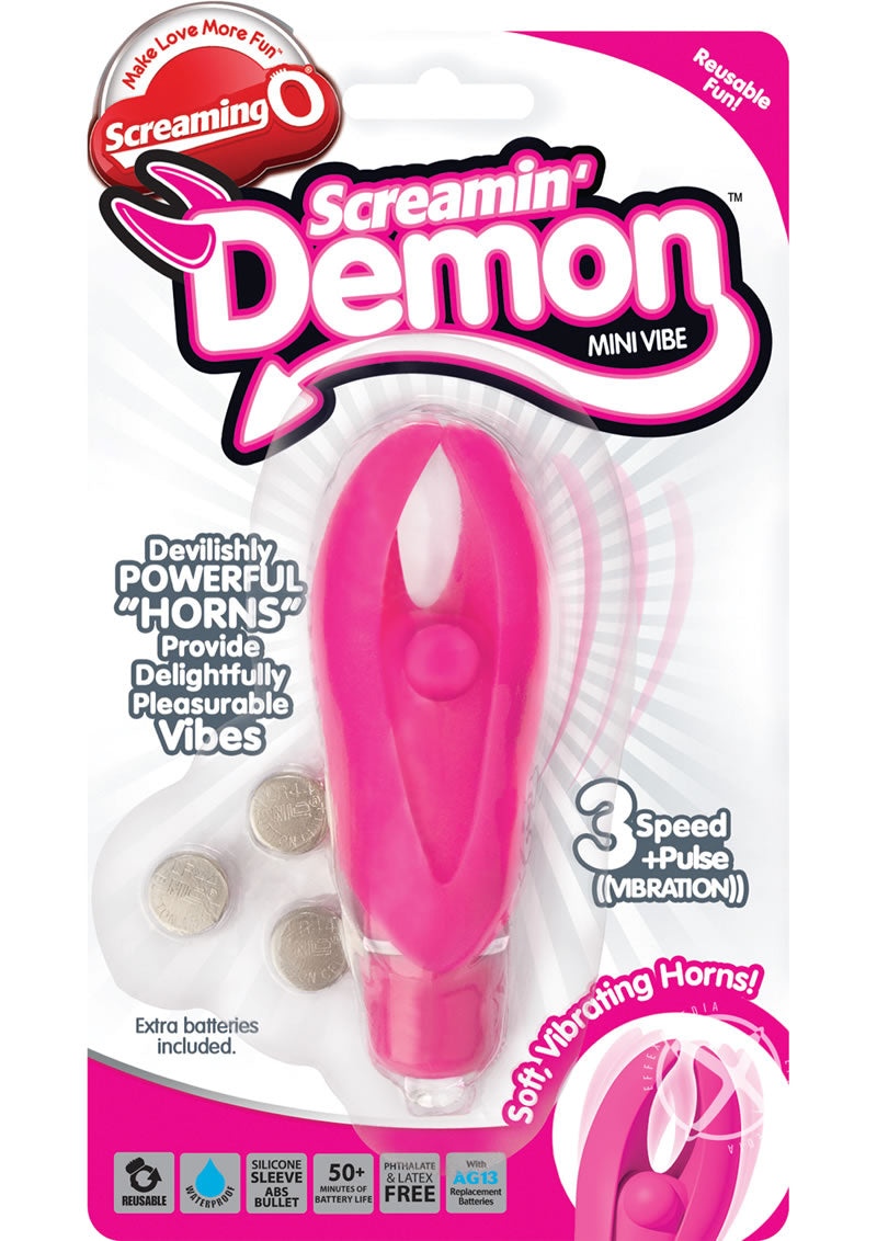 Screamin' Demon Mini Vibe with Silicone Sleeve Waterproof - Pink