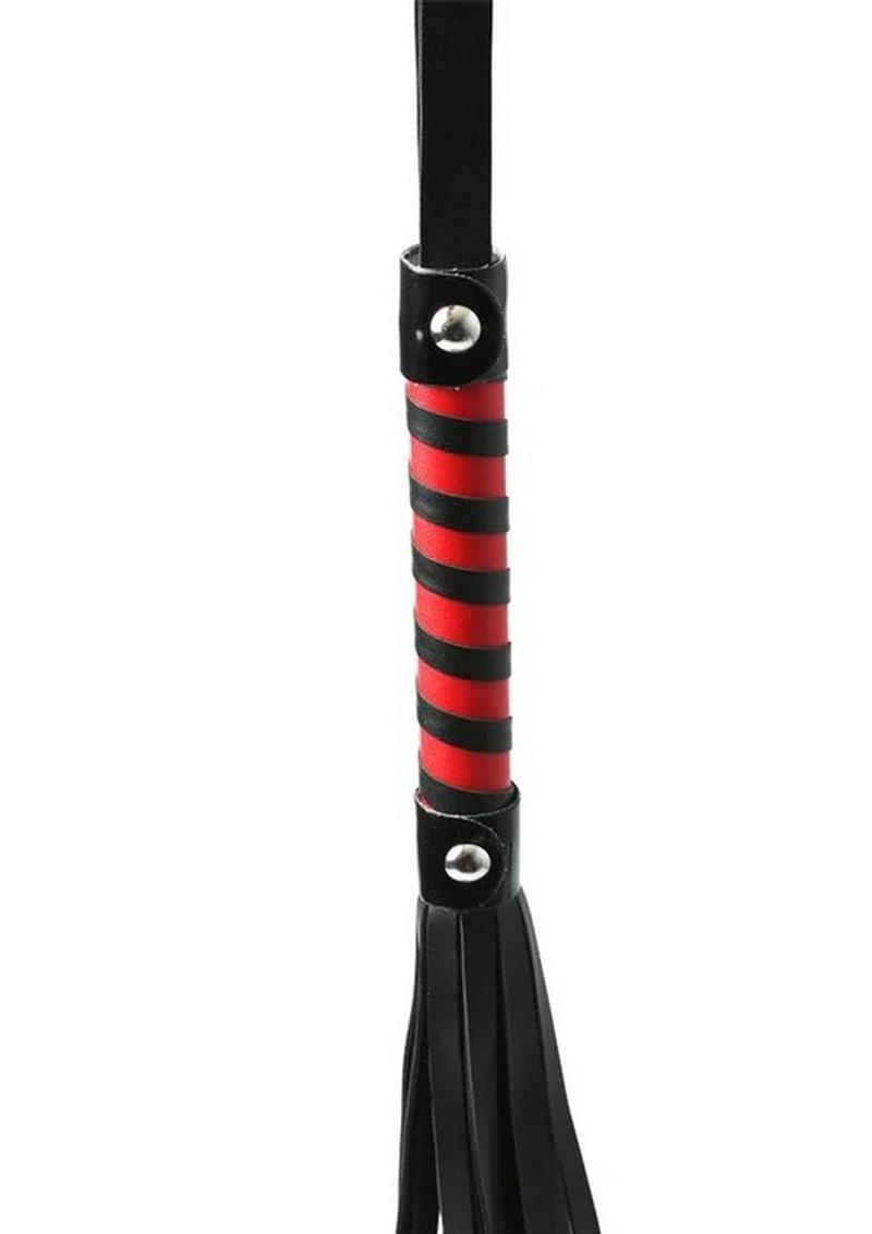 Sex and Mischief Red and Black Stripe Flogger