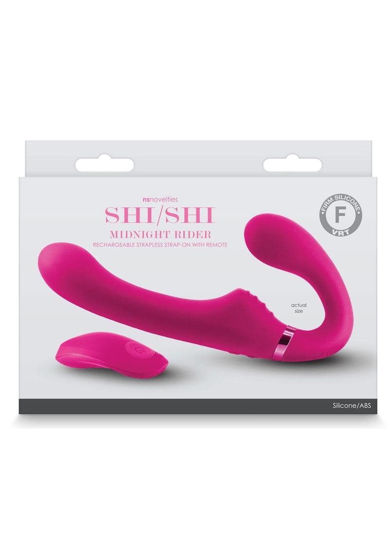 Shi/Shi Midnight Rider Rechargeable Silicone Dual End Strapless Strap-On - Pink