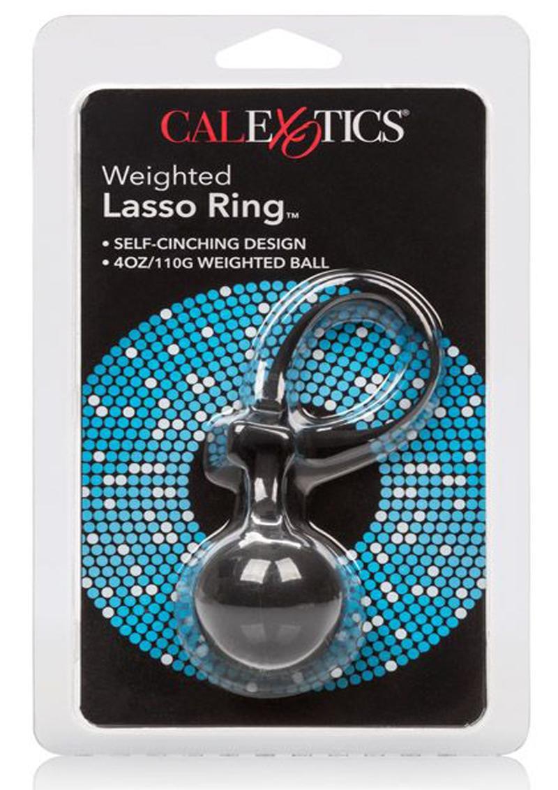 Silicone Weighted Lasso Cock Ring - Black