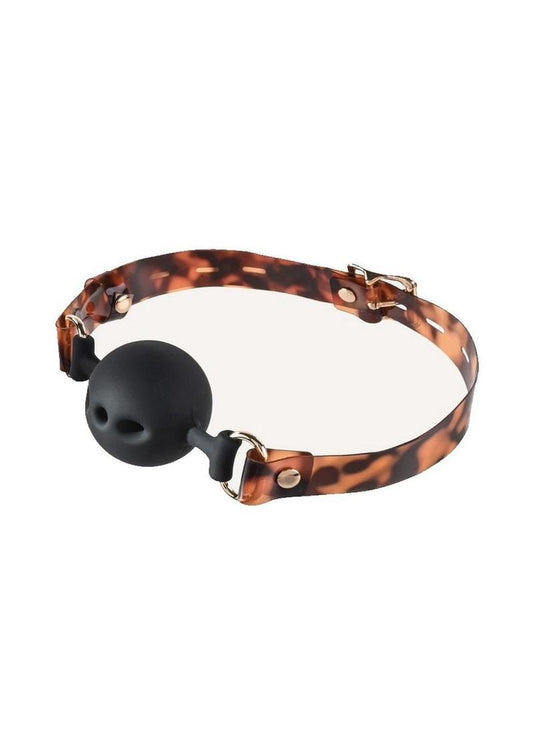 Sincerely Amber Silicone Ball Gag - Animal Print/Gold