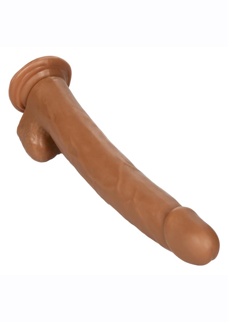 Size Queen Dildo with Balls - Chocolate - 12in