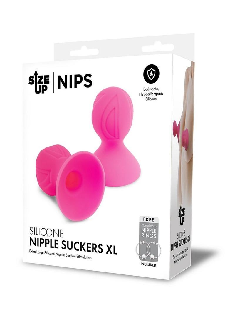 Size Up Silicone Nipple Suckers - Pink - XLarge