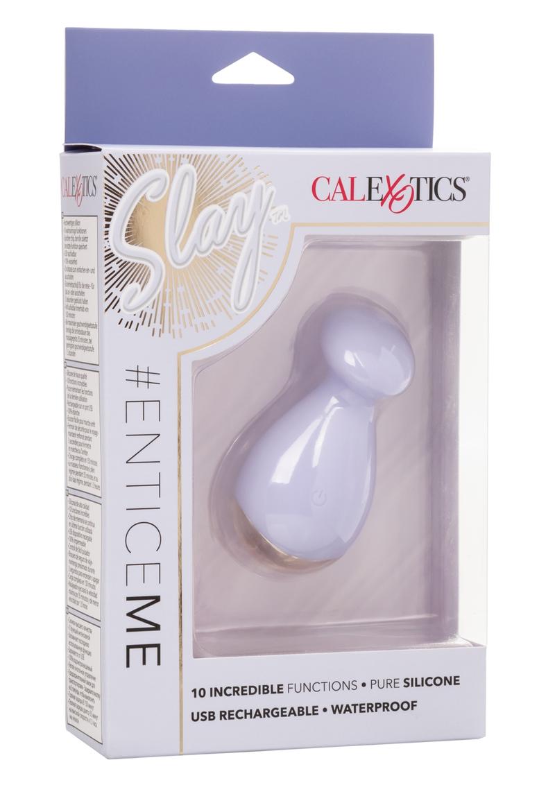 Slay #Enticeme Rechargeable Silicone Vibrating Mini Wand Massager - Purple