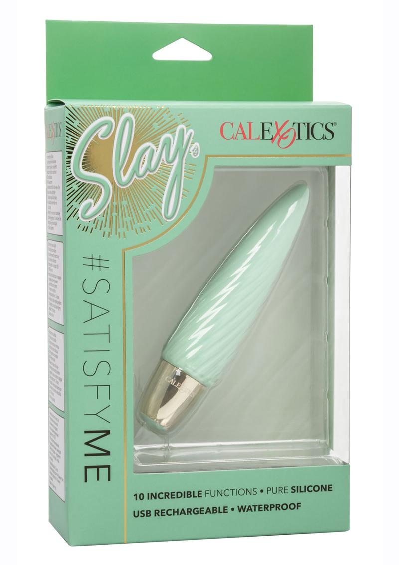 Slay #Satisfyme Rechargeable Silicone Bullet Vibrator - Green