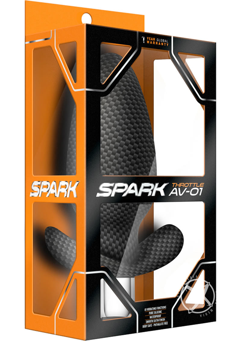 Spark Throttle Av-01 Silicone Butt Plug - Carbon Fiber - Black